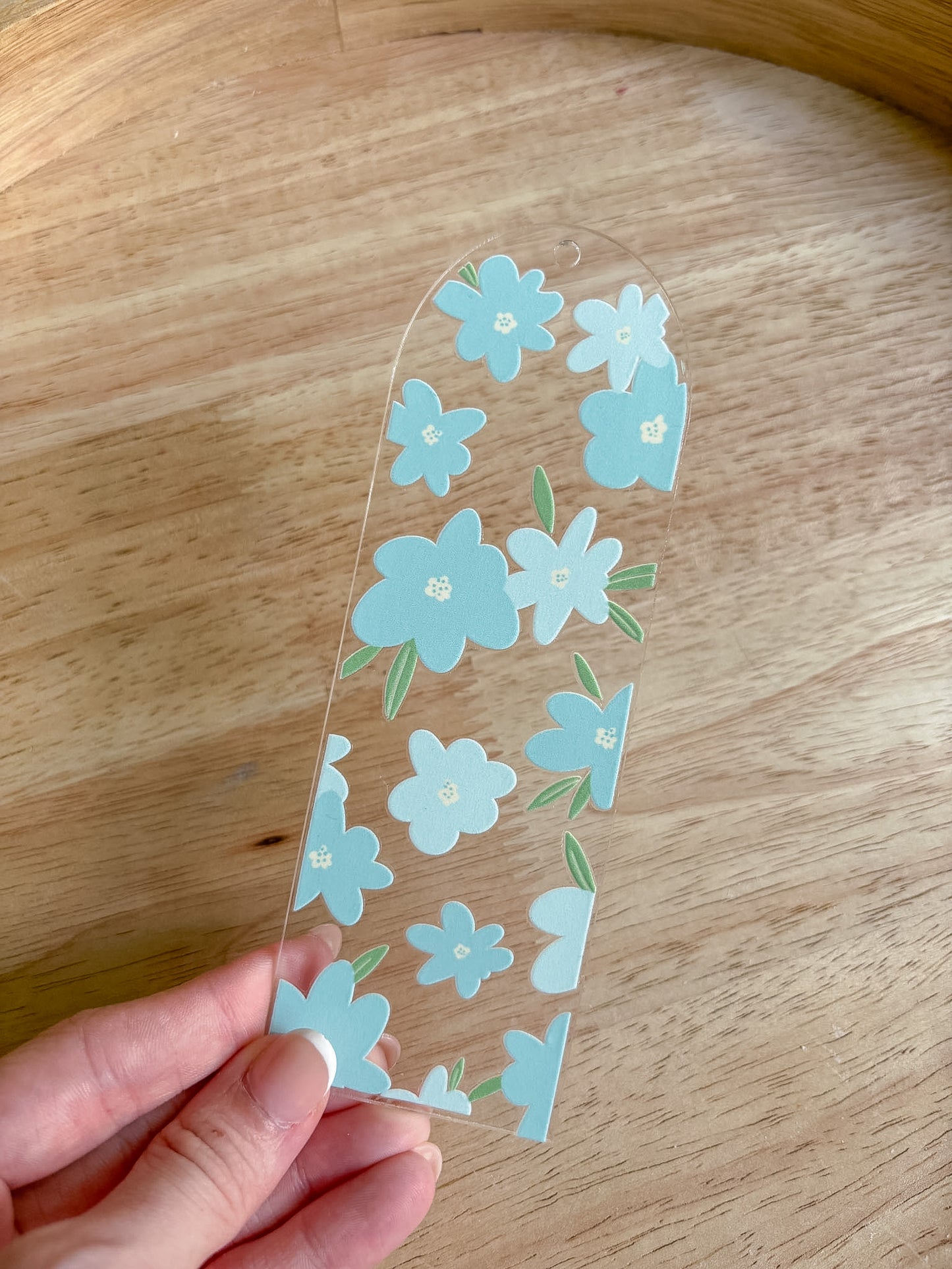 Blue Floral Bookmark