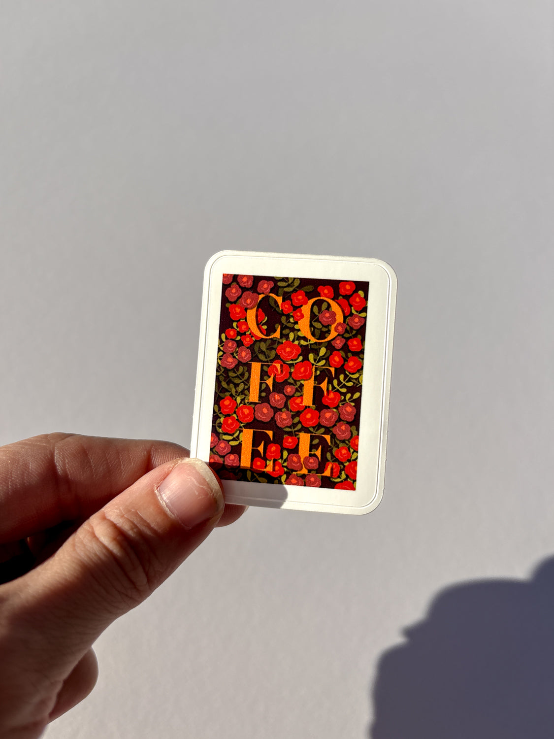 Coffee Floral Vinyl Sticker