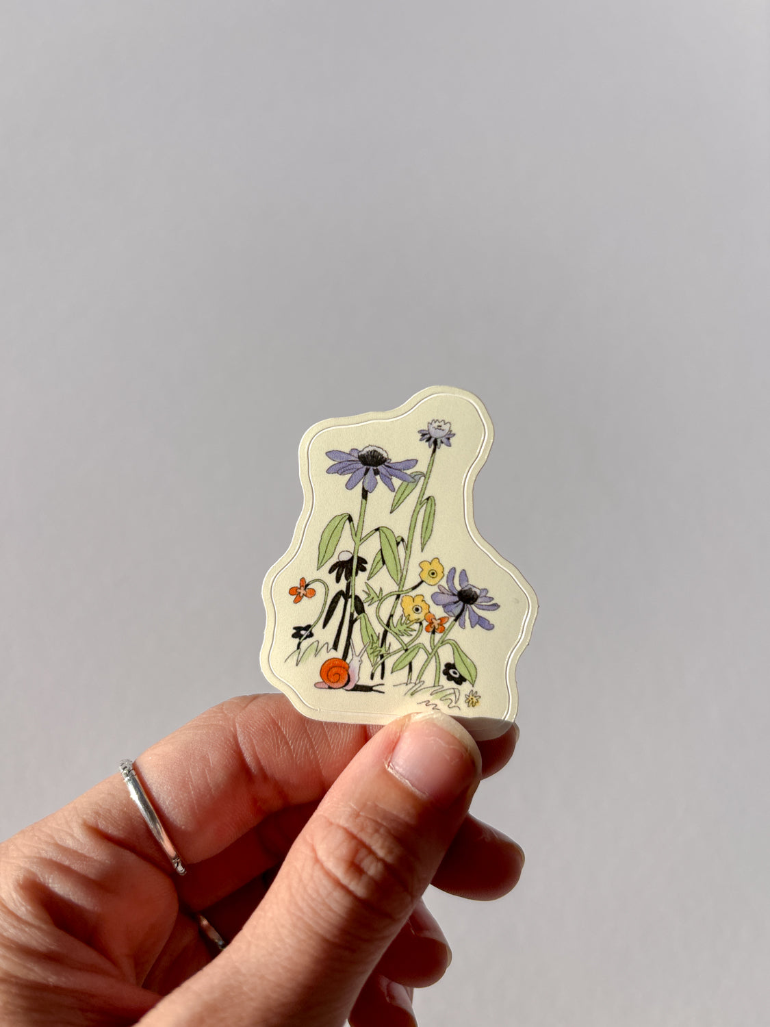 Daisy Snail Vinyl Sticker