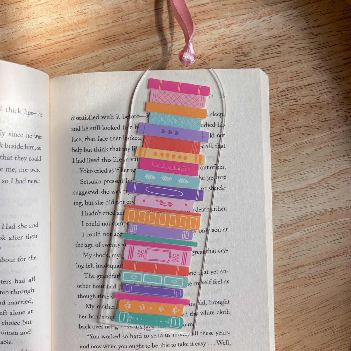 Book Stack Acrylic Bookmark
