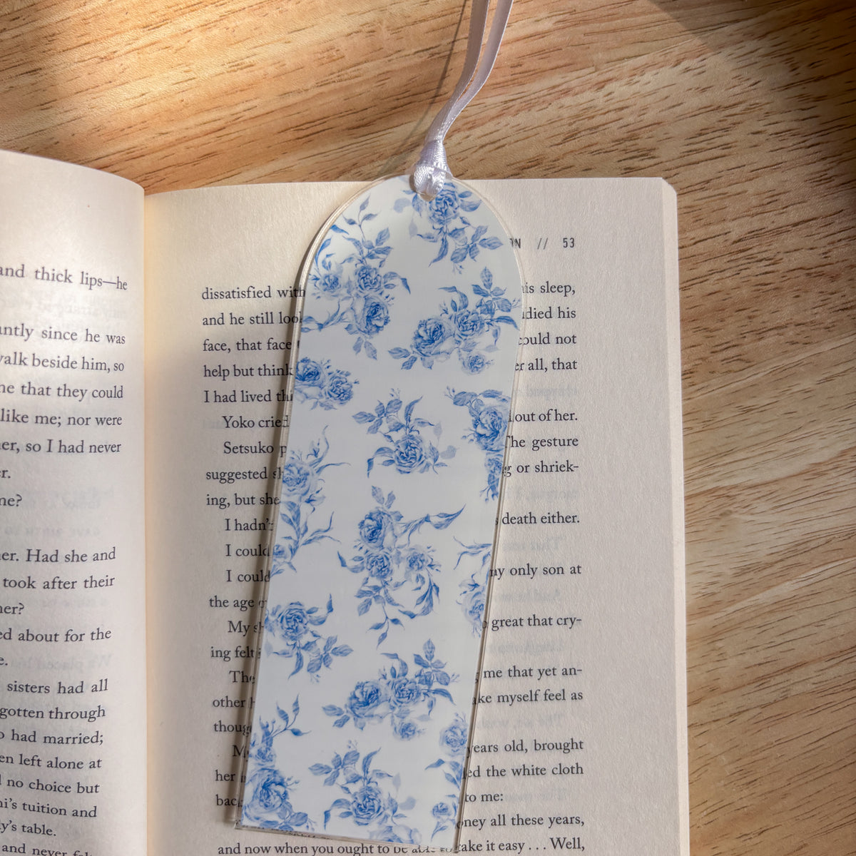 Vintage Floral Acrylic Bookmark