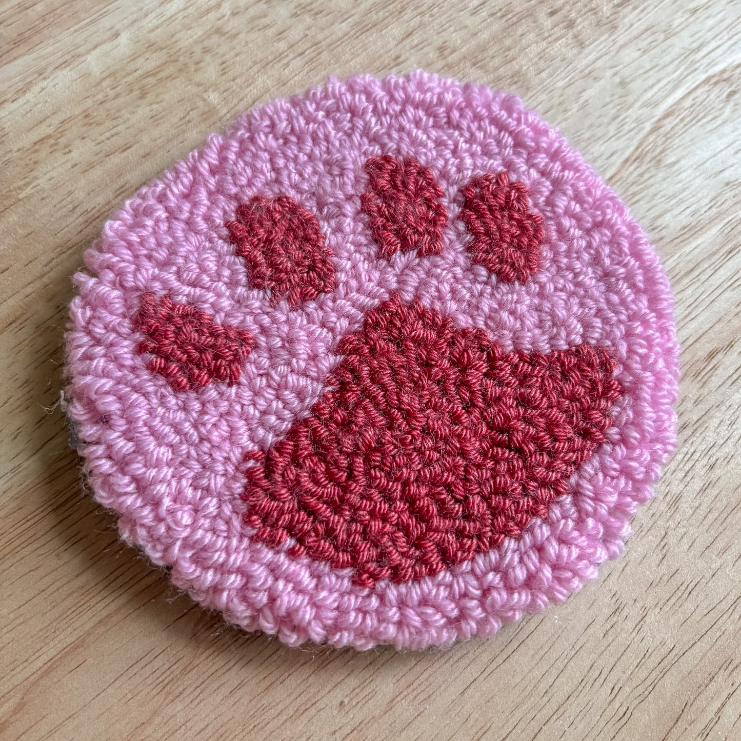 Pink Paw Print Coaster
