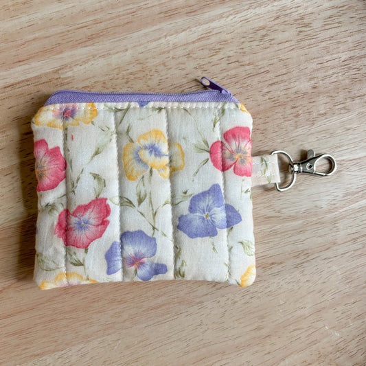 Pretty Pansy Keychain Wallet
