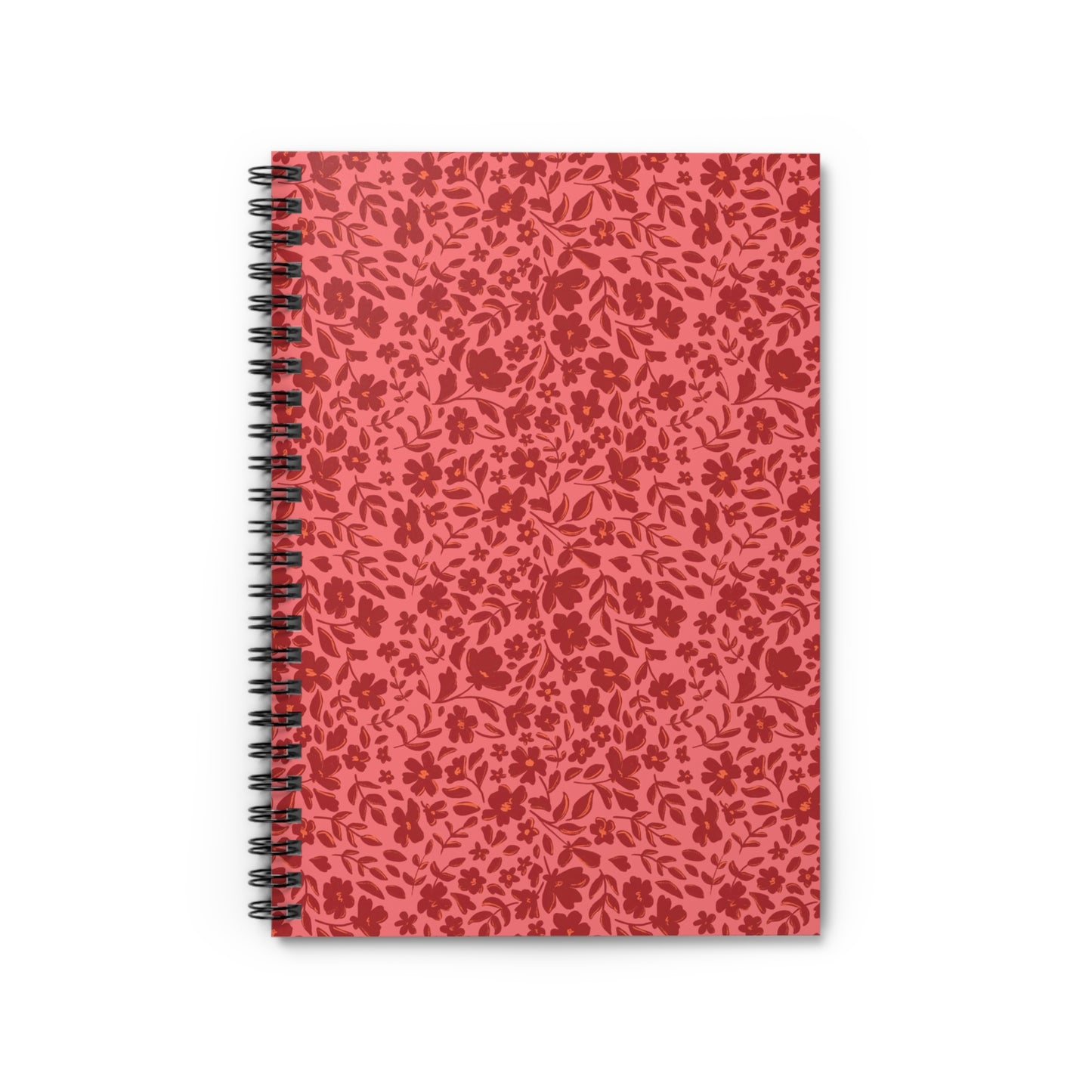 Monochrome Floral Spiral Notebook - Ruled Line