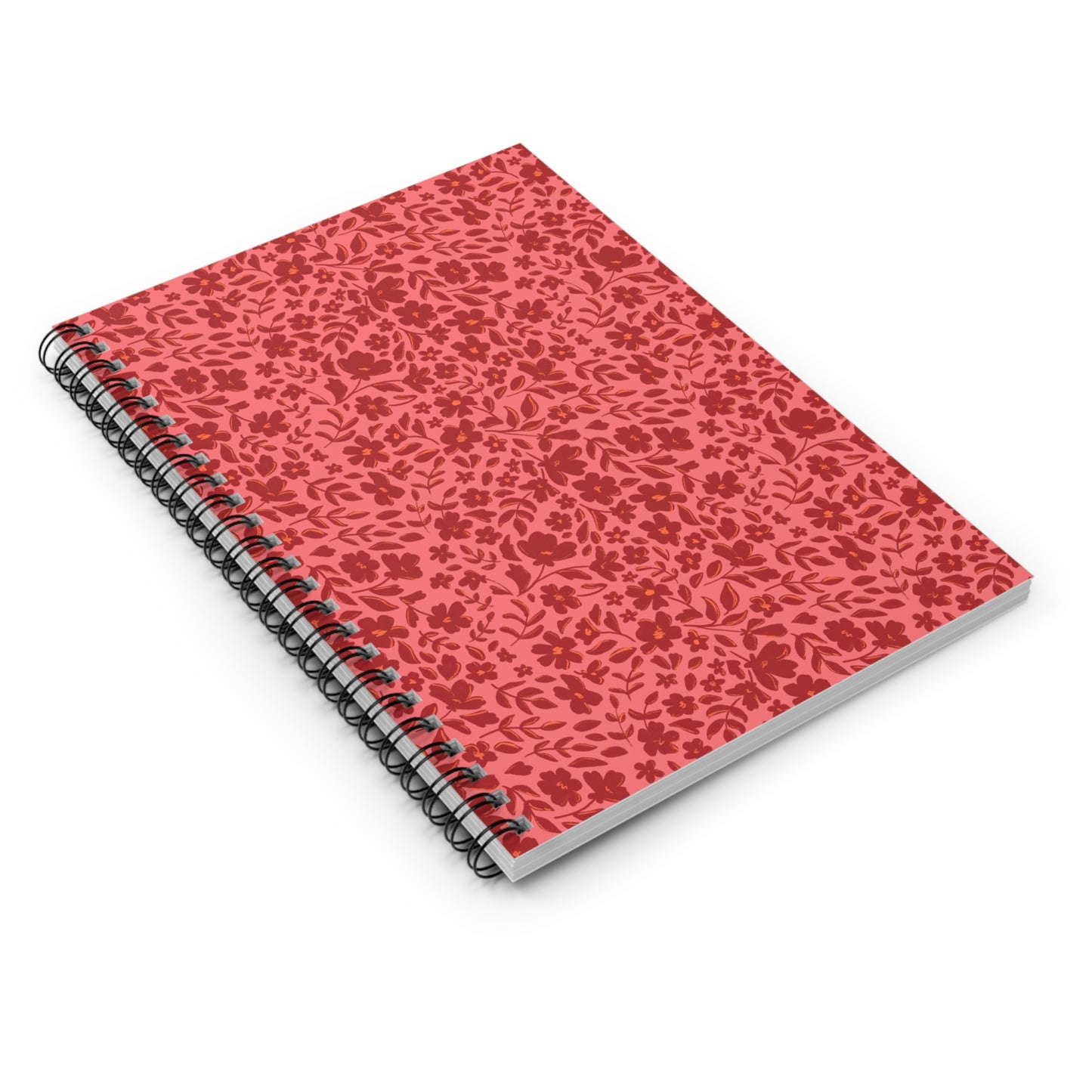 Monochrome Floral Spiral Notebook - Ruled Line