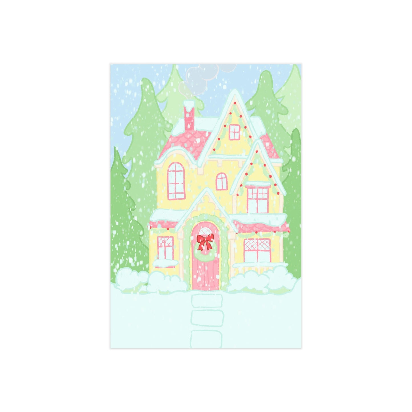 "Winter Cottage" - 4"x6" Print