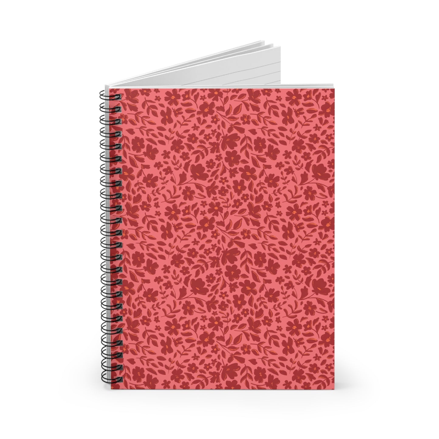 Monochrome Floral Spiral Notebook - Ruled Line