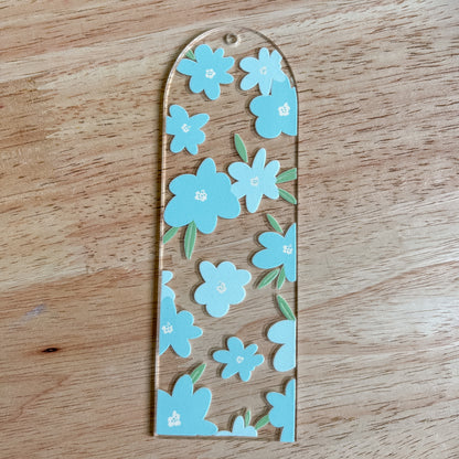 Blue Floral Bookmark
