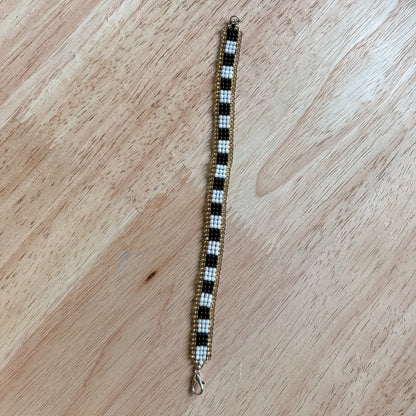 Black & Gold Checker Bracelet