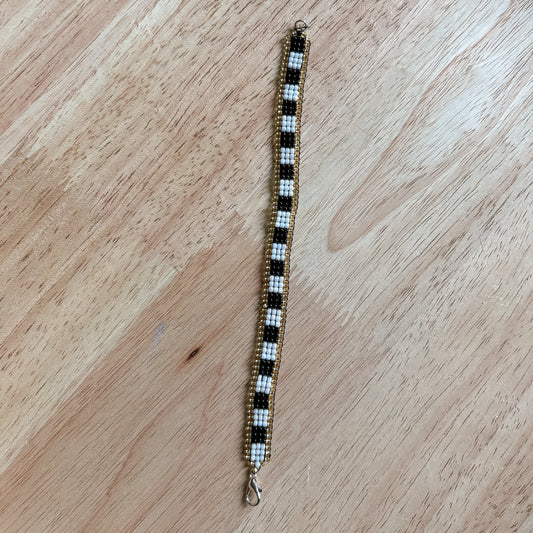 Black & Gold Checker Bracelet