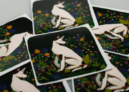 "Floral Dog" Sticker