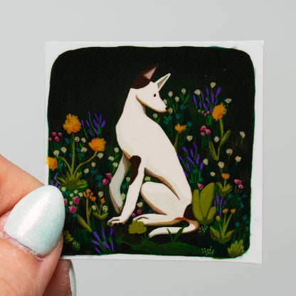 "Floral Dog" Sticker