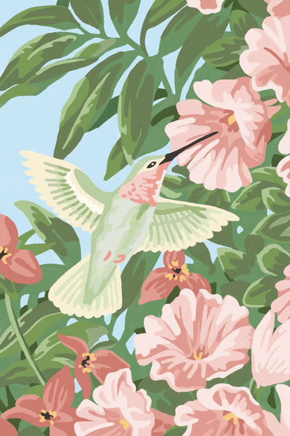 "Hummingbird in Paradise" 5"x7" Print