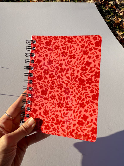 Monochrome Floral Softcover Spiral Notebook