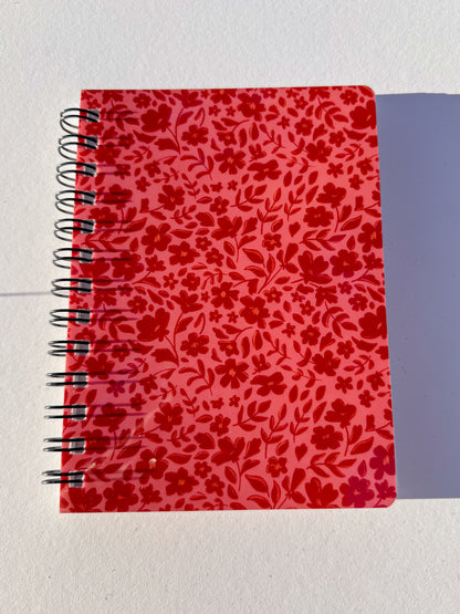 Monochrome Floral Softcover Spiral Notebook