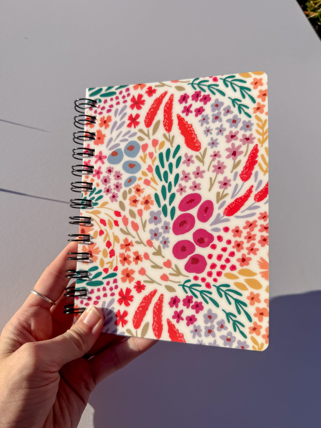 Rainbow Floral Softcover Spiral Notebook