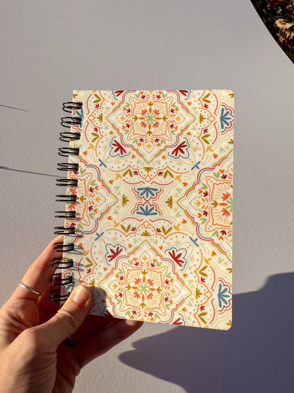 Yellow Pattern Spiral Notebook