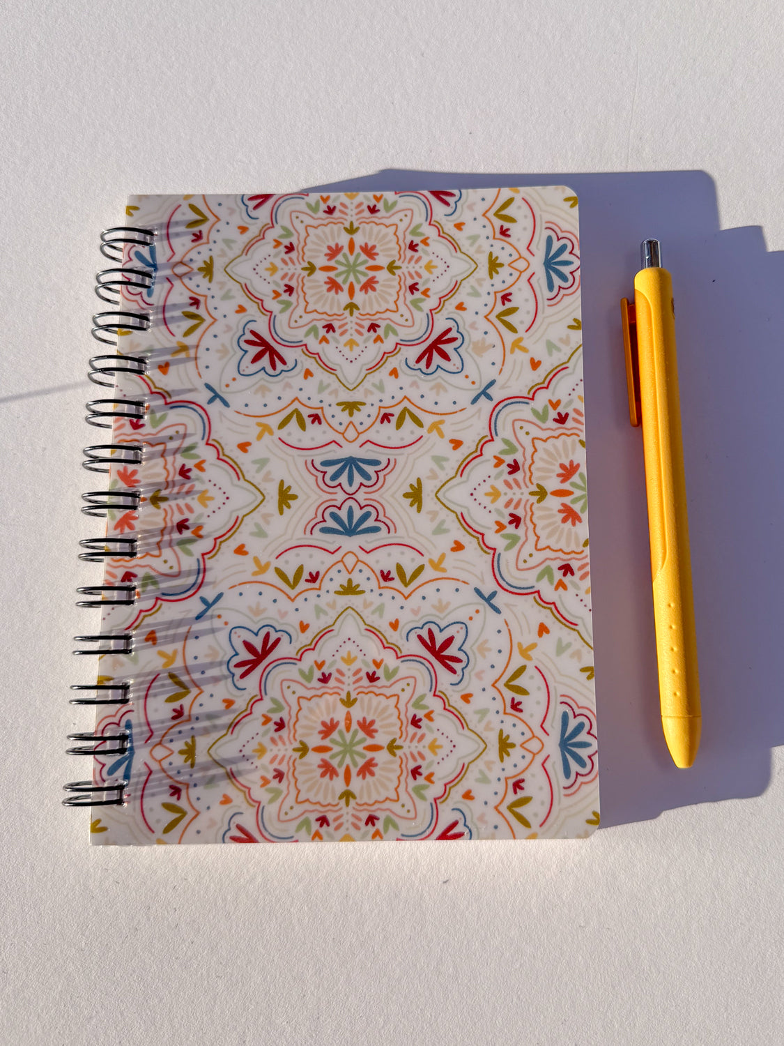 Yellow Pattern Spiral Notebook
