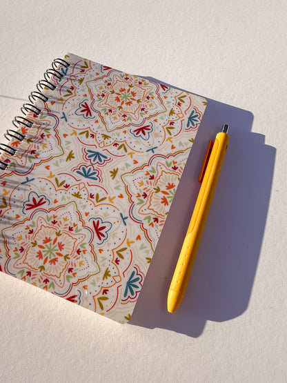 Yellow Pattern Spiral Notebook