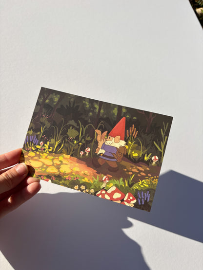 Hiking Gnome Vinyl Sticker