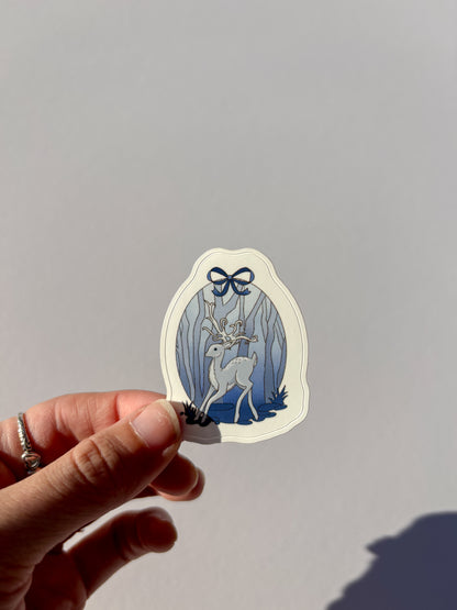Winter Deer Vinyl Sticker