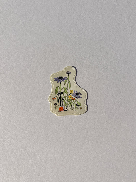 Daisy Snail Vinyl Sticker