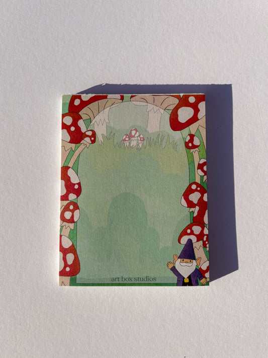 Gnome Mushroom Notepad
