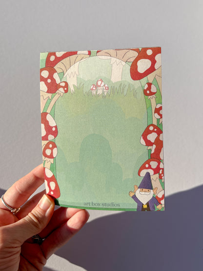 Gnome Mushroom Notepad
