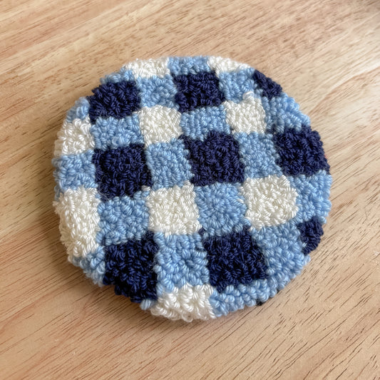 Blue Gingham Coaster