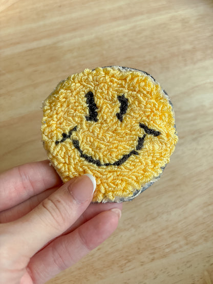 Yellow Smiley Car Coasters (set of 2)