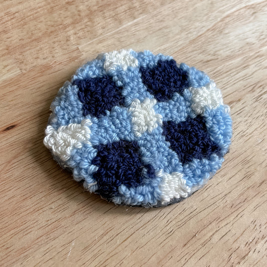 Blue Gingham Car Coasters (set of 2)