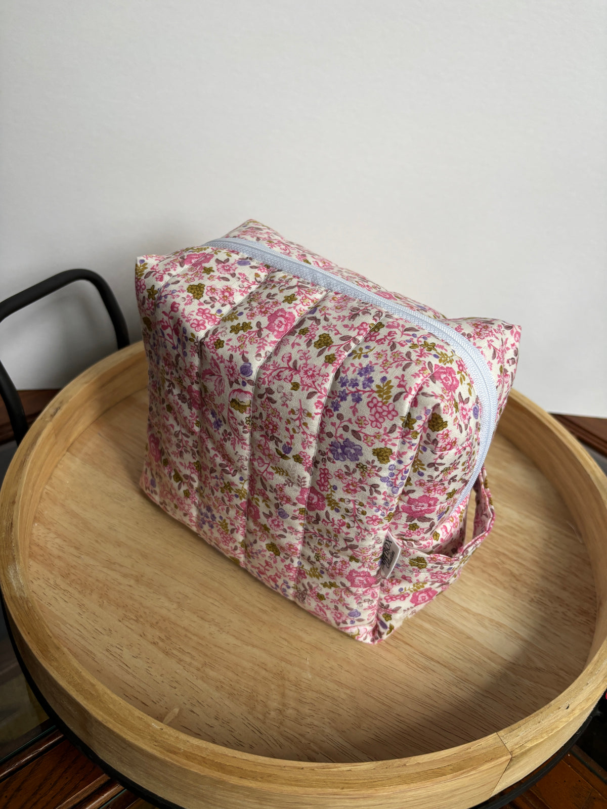 Pink Ditsy Floral Makeup Bag