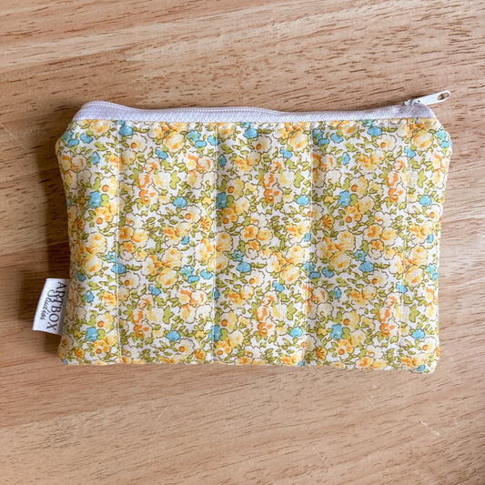 Yellow Ditsy Floral Zipper Pouch