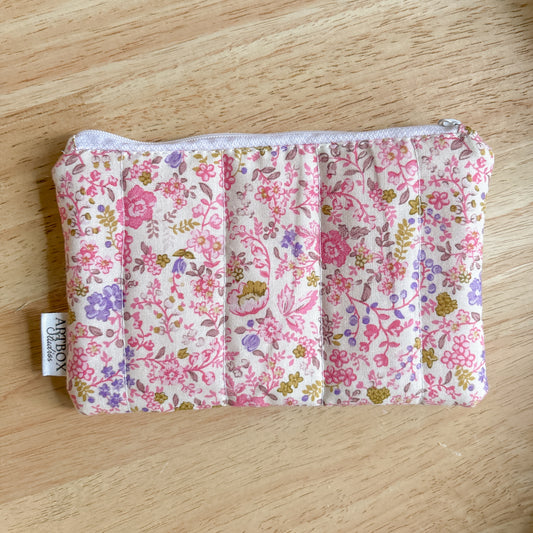 Pink Ditsy Floral Zipper Pouch