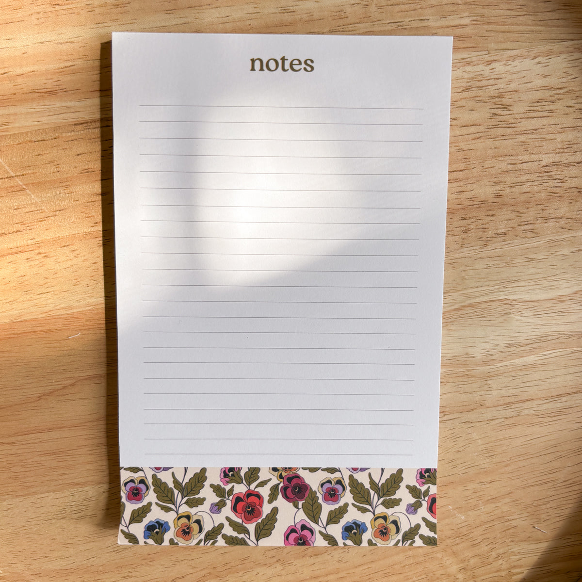 Pansy Lined Notepad