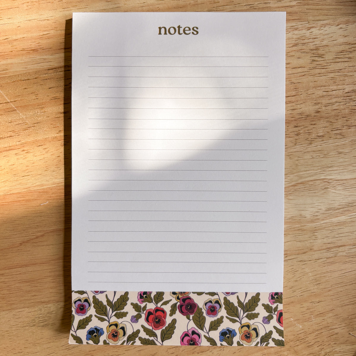 Pansy Lined Notepad