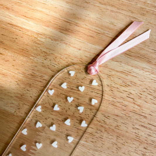 Pink Book Stack Acrylic Bookmark