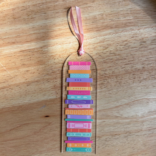 Book Stack Acrylic Bookmark