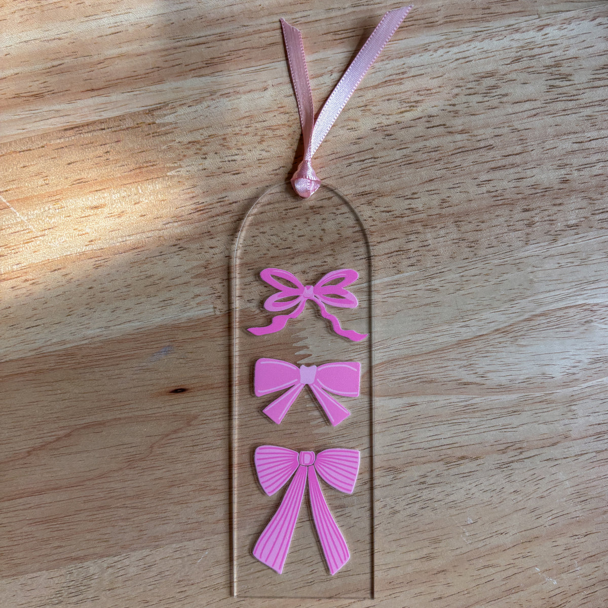 Pink Bows Acrylic Bookmark