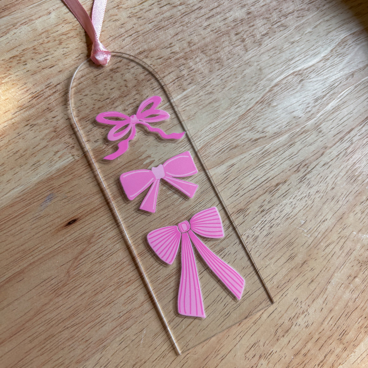 Pink Bows Acrylic Bookmark