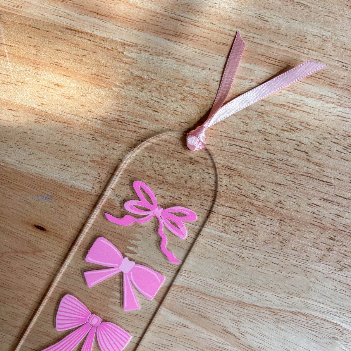 Pink Bows Acrylic Bookmark