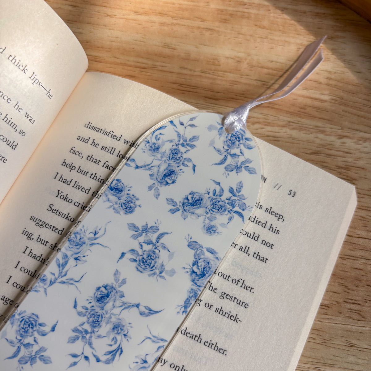 Pink Floral Acrylic Bookmark