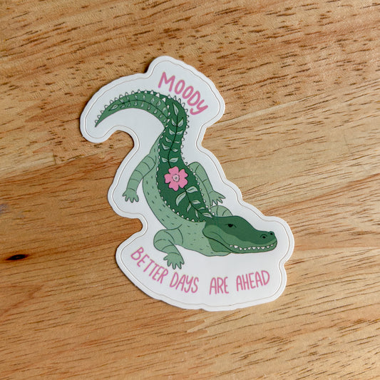 Moody Crocodile Vinyl Sticker
