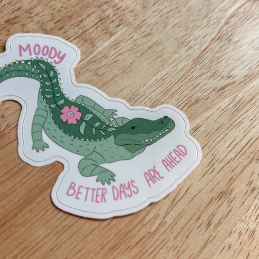 Moody Crocodile Vinyl Sticker
