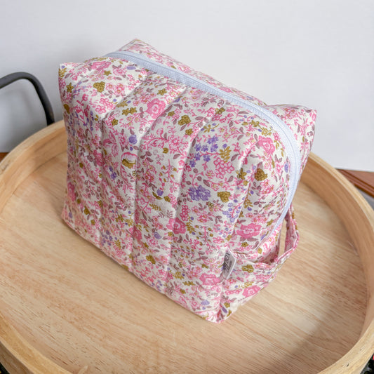 Pink Ditsy Floral Makeup Bag