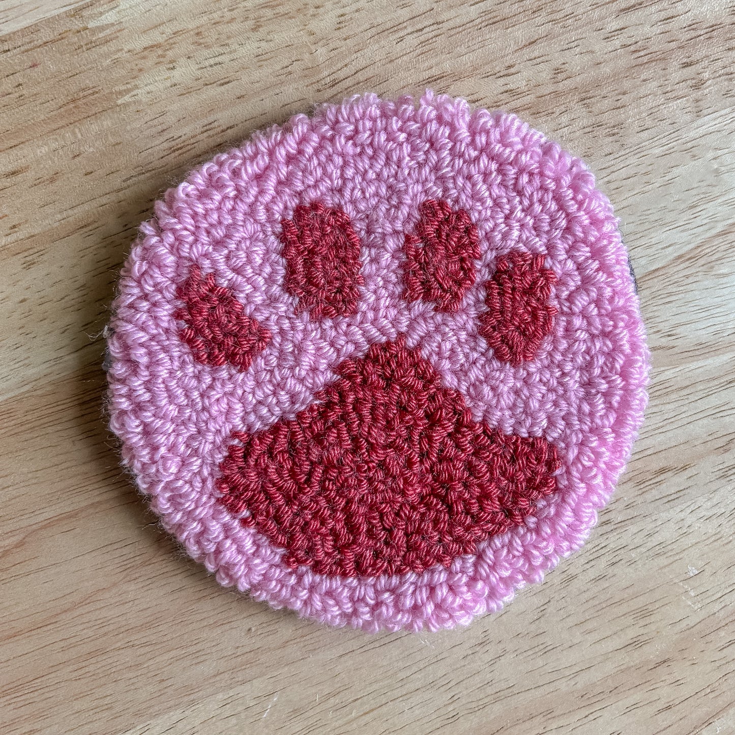 Pink Paw Print Coaster