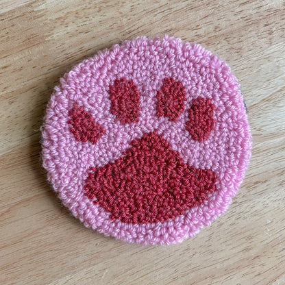 Pink Paw Print Coaster