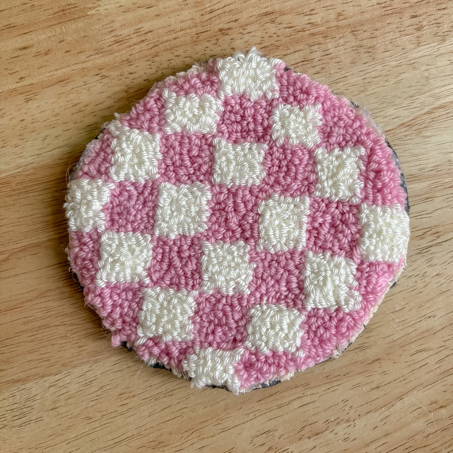 Pink Checker Coaster