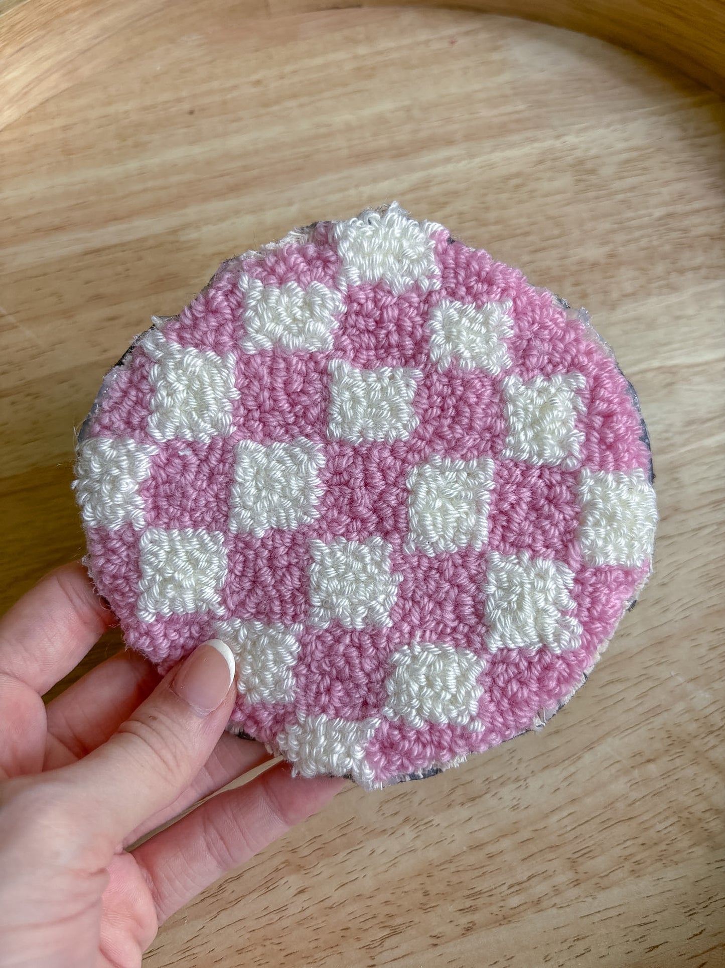 Pink Checker Coaster