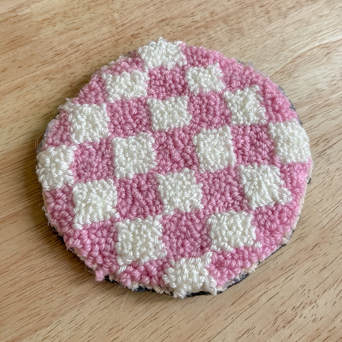 Pink Checker Coaster